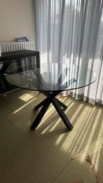 Goossens ronde glazen eet tafel - 119x76x119cm, Huis en Inrichting, Tafels | Eettafels, Ophalen, 100 tot 150 cm, Rond, Glas