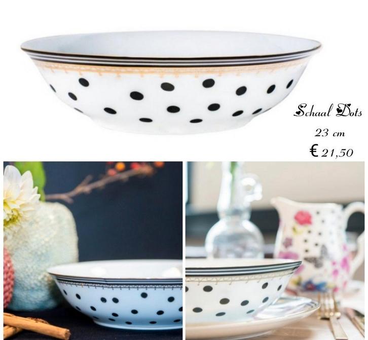 Melli Mello Schaal Dots 23 cm, Huis en Inrichting, Keuken | Servies, Nieuw, Schaal of Schalen, Overige stijlen, Porselein, Ophalen of Verzenden