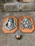 Vintage set van 3 religieuze kunstwerken, Ophalen of Verzenden, Zo goed als nieuw, Beeld(je), Christendom | Katholiek