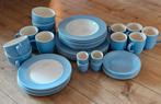 Hema dubbel kleurige servies set, blauw wit., Huis en Inrichting, Keuken | Servies, Ophalen, Keramiek, Nieuw, Bord(en)
