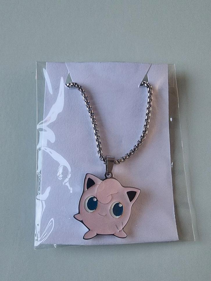 Zilverkleurige Ketting - Jigglypuff Pokémon, Sieraden, Tassen en Uiterlijk, Kettingen, Nieuw, Zilver, Zilver, Met hanger, Ophalen of Verzenden