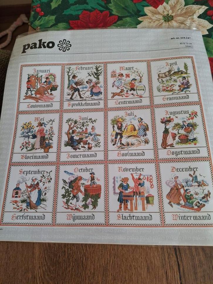 Borduurpakket Jaargetijden - Compleet, Hobby en Vrije tijd, Borduren en Borduurmachines, Nieuw, Borduurpakket, Handborduren, Ophalen of Verzenden