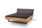 Easton 2-persoonsbed - Massief eiken - hoofdbord Grijs