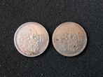 2x Luxemburg 5 Frank 1929, Ophalen of Verzenden, Overige landen, Losse munt, Zilver
