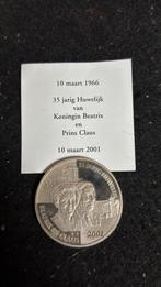 Beatrix & Claus Huwelijk 2001 Herdenkingsmunt, Postzegels en Munten, Penningen en Medailles, Ophalen of Verzenden, Overige materialen
