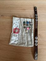 Noosa Leren armband met 10 chunks, Ophalen of Verzenden, Zo goed als nieuw, Bruin, Leer