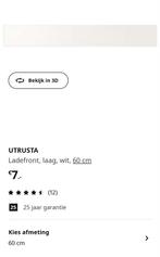 Ladefront bij IKEA utrusta laag 60cm wit NIEUW, 50 tot 100 cm, Nieuw, Minder dan 25 cm, Minder dan 100 cm