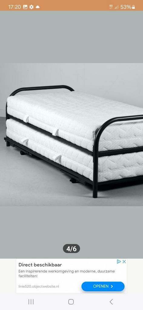 Logeerbed met onderschuifbed, 90 x 200 cm met rasterbodem, Huis en Inrichting, Slaapkamer | Bedden, Zo goed als nieuw, Tweepersoons
