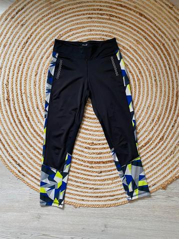 Zwarte lange 7/8 sportlegging meerkleurig mesh mt S/M 36/38 beschikbaar voor biedingen