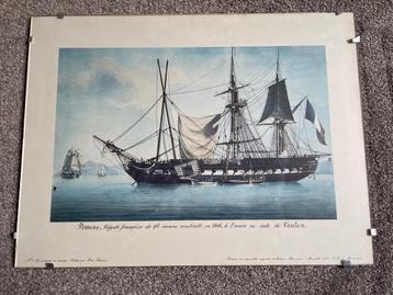 Prent van Frans fregat Pomone (1806) beschikbaar voor biedingen