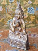 Oud koper beeldje uit India van een jonge Krishna 16,2 cm., Antiek en Kunst, Ophalen of Verzenden