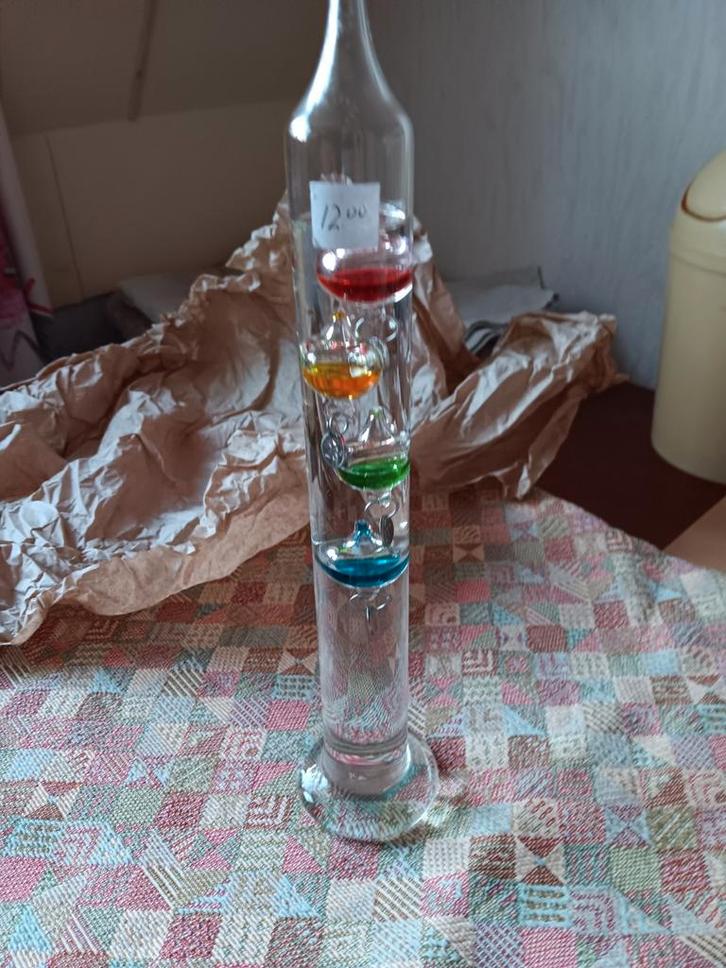 Glazen Galileo Thermometer - Weerstation 30cm, Verzamelen, Glas en Borrelglaasjes, Zo goed als nieuw, Overige typen, Ophalen of Verzenden