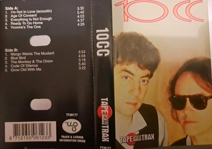 10 CC, Cd's en Dvd's, Cassettebandjes, Zo goed als nieuw, Voorbespeeld, Rock en Metal, 1 bandje, Met bewaardoos, rek of koffer