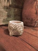 Klein leuk brocante boeddha boedha bloempot MOET WEG, Ophalen of Verzenden