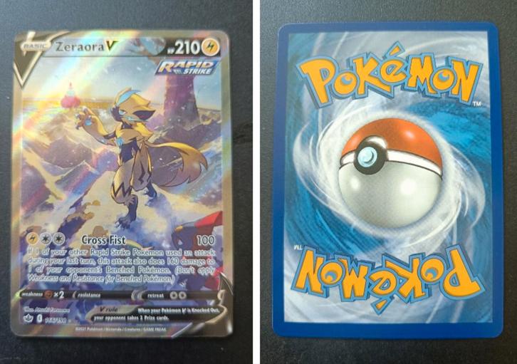 Zeraora V 166/198 Chilling Reign - Pokemon Kaart, Hobby en Vrije tijd, Verzamelkaartspellen | Pokémon, Zo goed als nieuw, Losse kaart