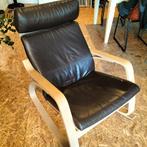 Ikea POÄNG Schommelstoel leer, Huis en Inrichting, Fauteuils, Ophalen, Gebruikt, 75 tot 100 cm, Leer