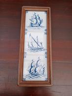 Tegeltableau met Zeilschepen in Houten Lijst, Ophalen of Verzenden