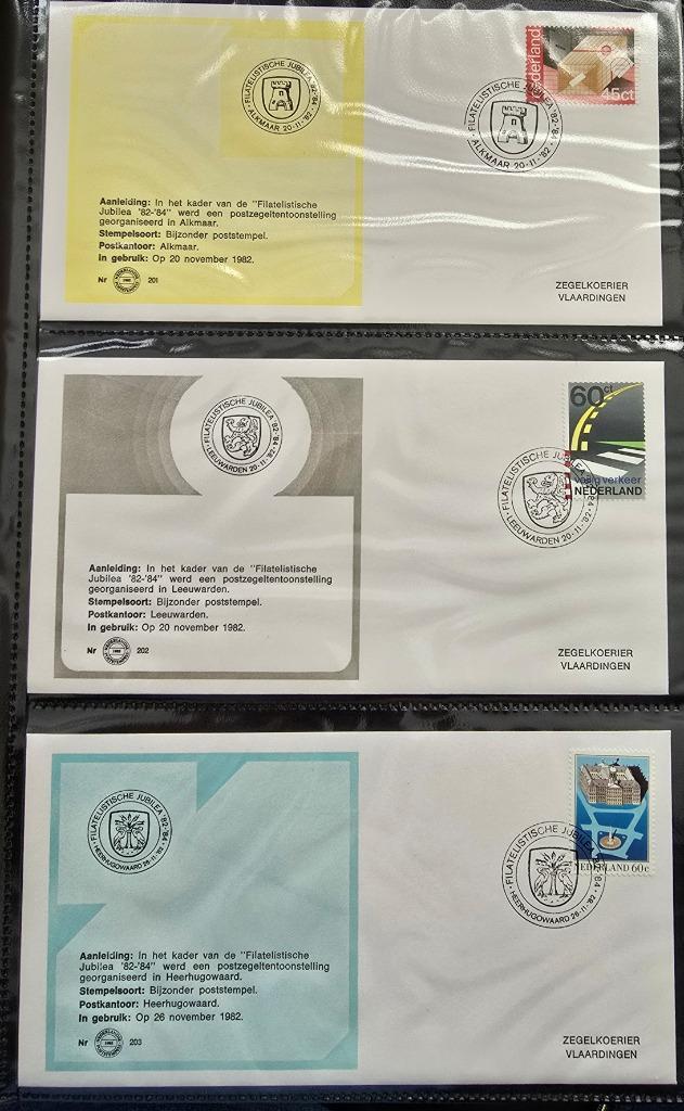 Groot aantal enveloppen filatilistische jubilea, Postzegels en Munten, Brieven en Enveloppen | Nederland, Envelop, Ophalen of Verzenden