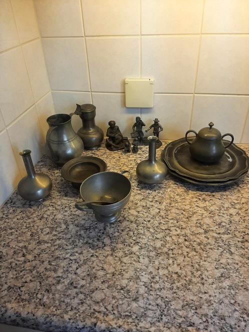 Uitgebreide Tinnen Collectie, Antiek en Kunst, Antiek | Tin, Ophalen of Verzenden