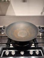Gietijzeren wok / pan - 37 cm, Ophalen of Verzenden, Gebruikt, Gietijzer, Wok