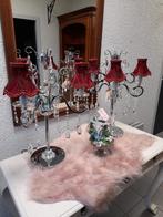 Set 2 kristallen lampen met of zonder klem kapjes, Antiek en Kunst, Antiek | Lampen, Ophalen of Verzenden