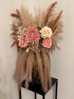 Vaas met boeket droog- en zijdebloemen, Ophalen, Overige kleuren, Minder dan 50 cm, Glas