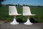 Vintage kunststof kuipstoelen tulpstoelen, Huis en Inrichting, Stoelen, Ophalen, Kunststof, Gebruikt, Twee