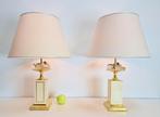 set vintage tafellamp le dauphin messing kristal fruit  ´70, N, Ophalen of Verzenden, N, Minder dan 50 cm