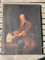 Antiek schilderij – de apostel Petrus met een lam, Antiek en Kunst, Ophalen of Verzenden