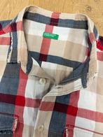 Benetton vrolijke geruite blouse overhemd - Maat XL, Benetton, Beige, Maat 46/48 (XL) of groter, Ophalen of Verzenden