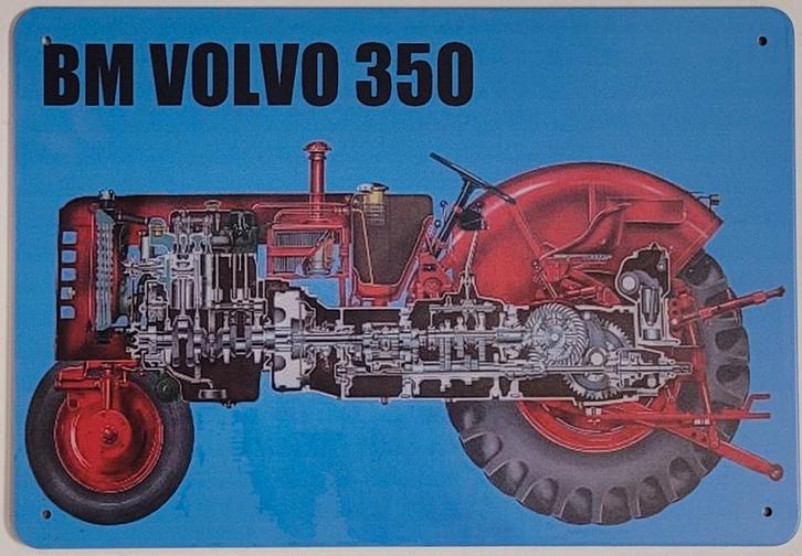 BM Volvo 350 tractor reclamebord van metaal wandord deco, Verzamelen, Merken en Reclamevoorwerpen, Nieuw, Reclamebord, Ophalen of Verzenden