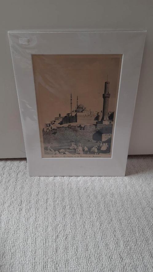Cairo Citadel 1896 - Oude Prent, Antiek en Kunst, Kunst | Tekeningen en Foto's, Ophalen of Verzenden