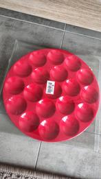 Nieuw! 8 rode kunststof poffertjes borden, Ophalen of Verzenden, Nieuw