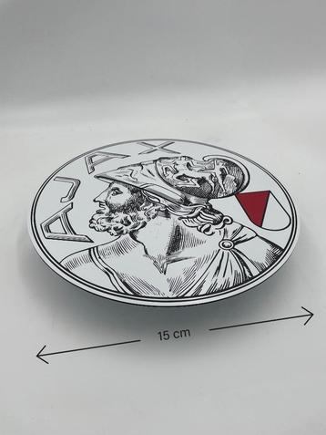 Reclamebord Ajax logo nieuw oud 15x15cm aluminium beschikbaar voor biedingen