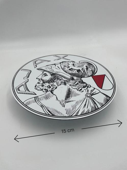 Reclamebord Ajax logo nieuw oud 15x15cm aluminium, Verzamelen, Merken en Reclamevoorwerpen, Nieuw, Reclamebord, Verzenden