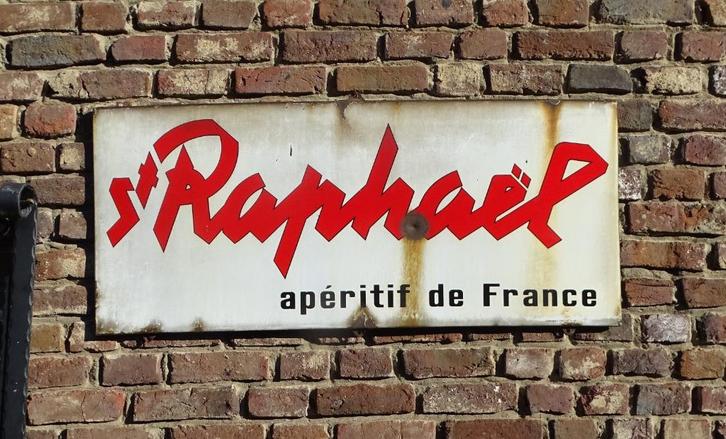oud emaillen reclamebord st rapfael, Antiek en Kunst, Curiosa en Brocante, Ophalen