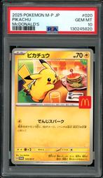 Pikachu [Big Mac McDonalds] PSA 10 - M-P 020 Japanese Promo, Ophalen of Verzenden, Zo goed als nieuw, Losse kaart