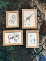 4 Leuke nieuwe schilderijen met dieren, Huis en Inrichting, Ophalen of Verzenden, Nieuw, Hout, Minder dan 50 cm