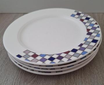 4 Ontbijtbordjes Corpo Villeroy & Boch lila/blauw en zilver beschikbaar voor biedingen