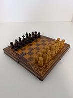 Houten reis-schaakspel – 21 cm, Ophalen of Verzenden, Zo goed als nieuw, Reisspel