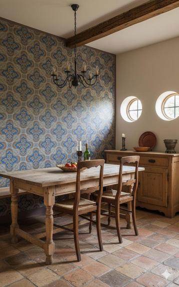 14169 vintage antiek barok behang kobaltblauw 100 jaar oud beschikbaar voor biedingen