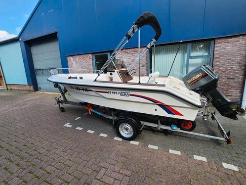 Consoleboot Elan 495 f mooie complete set, Watersport en Boten, Vis- en Consoleboten, Zo goed als nieuw, 3 tot 6 meter, Benzine