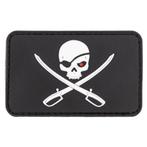 Piraten patch – 3D "Skull with Swords" – Zwart, Verzamelen, Ophalen of Verzenden, Landmacht, Nederland, Embleem of Badge