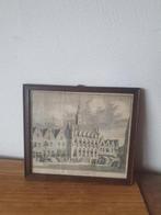 Misdruk 1743 stadhuis Veere met tekst Vlissingen Pronk, Antiek en Kunst, Kunst | Etsen en Gravures, Ophalen