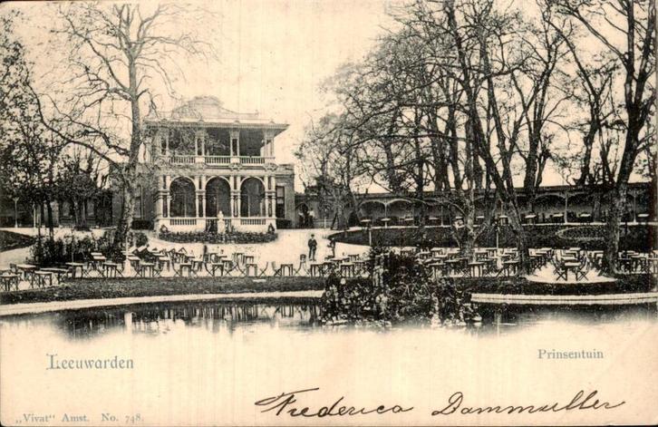 Leeuwarden- Prinsentuin, Verzamelen, Ansichtkaarten | Nederland, Gelopen, Friesland, Voor 1920, Ophalen of Verzenden