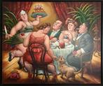Schilderij “De Serveerster” van Maria Schuurman 125 x 105 CM, Ophalen