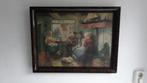 Kunstdruk huiskamer tafereel van Carl Duxa, Antiek en Kunst, Kunst | Litho's en Zeefdrukken, Ophalen of Verzenden