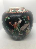 zwart chinees porselein gemberpot, Ophalen of Verzenden