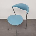set van 10 Brune Dreki kunststof kantinestoelen-blauw+grijs, Ophalen of Verzenden, Blauw, Kunststof