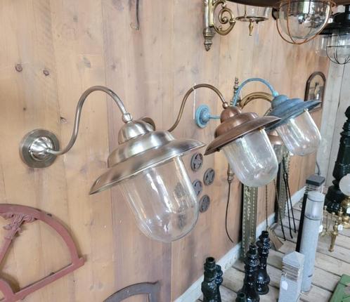 Nieuwe stallampen buitenlampen van koper nikkel en brons, Antiek en Kunst, Curiosa en Brocante, Verzenden